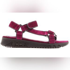 Sandro Paris Alido Velvet Burgundy Sandals Euro 37